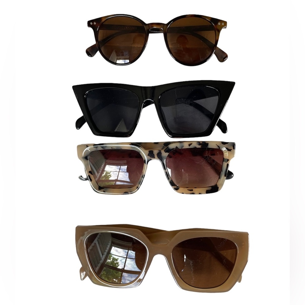 Women’s Sunglass 4 Pack Bundle - Brown, Leopard Black & Beige - OS - Multi Frame